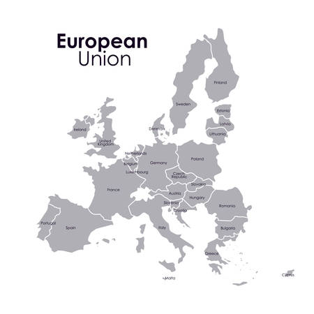 European union map icon. Europe nation and government theme. Colorful design. Vector illustrationのイラスト素材