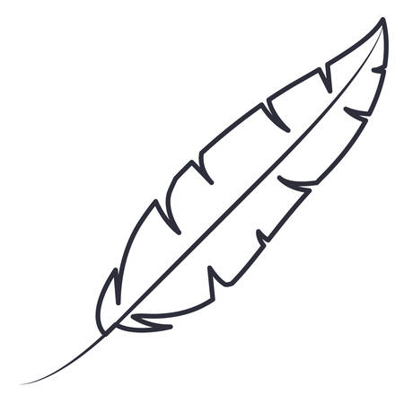 Feather icon. Plume bird decoration and nature theme. Isolated design. Vector illustrationのイラスト素材