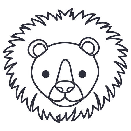 Lion cartoon icon. Cute animal creature and little theme. Isolated design. Vector illustrationのイラスト素材
