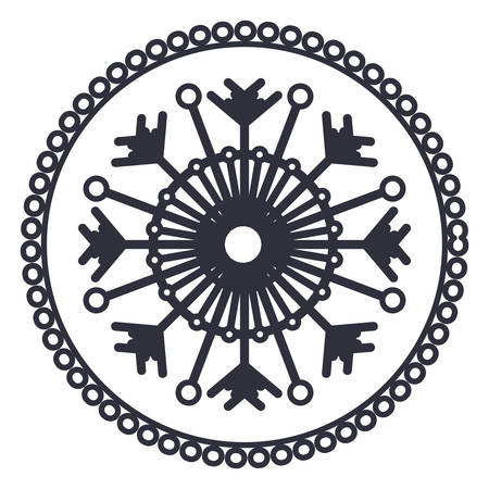 abstract snowflake icon. Merry christmas season celebration and decoration theme. Isolated design. Vector illustrationのイラスト素材