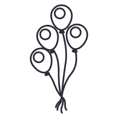 Balloons icon. Party celebration and entertainment theme. Isolated design. Vector illustrationのイラスト素材