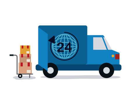 Truck icon. Delivery storage shipping and logistic theme. Colorful design. Vector illustrationのイラスト素材