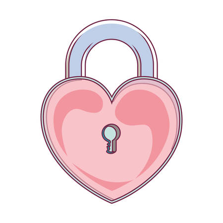 security padlock with heart shape icon. vector illustrationのイラスト素材