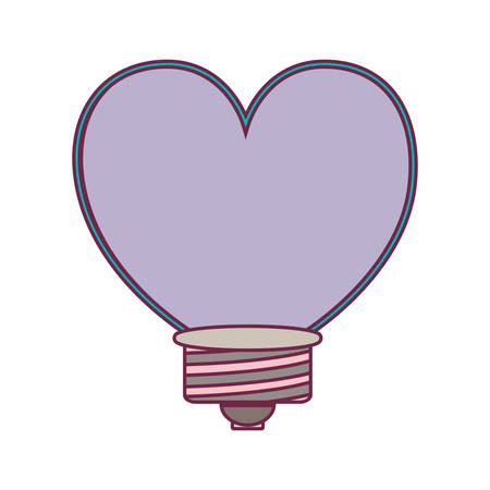 purple heart shape bulb light icon. vector illustrationのイラスト素材