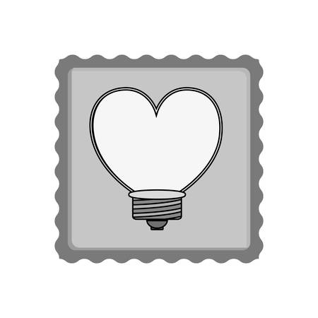 post stamp with heart shape bulb icon inside . vector illustrationのイラスト素材