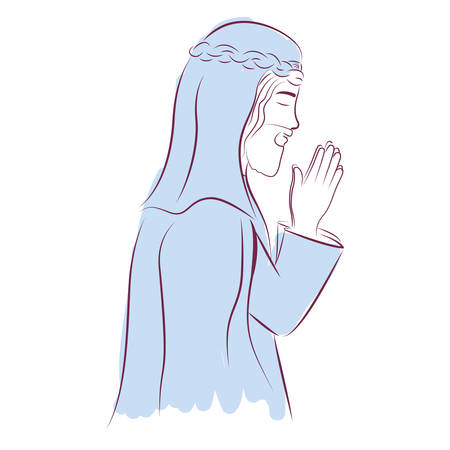saint joseph praying. christianity design over white background. vector illustrationのイラスト素材