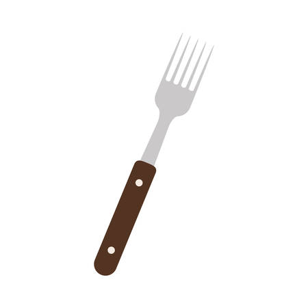 silhouette color fork with wooden handle vector illustrationのイラスト素材