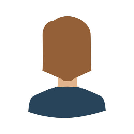 avatar female woman over white background. back view. vector illustrationのイラスト素材