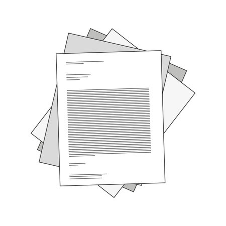 silhouette stacked paper sheets with text vector illustration