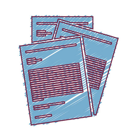 document paper sheets over white background. draw design. vector illustrationのイラスト素材