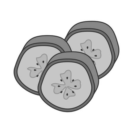 slices of banana fruit icon over white background. healthy and natural food design. vector illustrationのイラスト素材