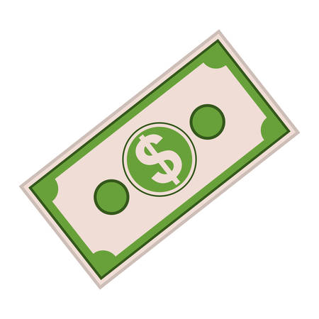 green bill icon over white background. money design. vector illustrationのイラスト素材