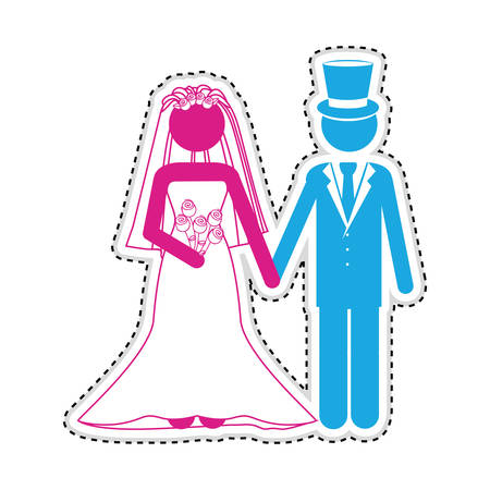 wedding man woman romantic couple icon image vector illustration designのイラスト素材