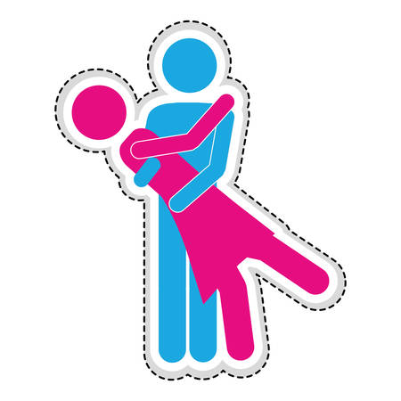 man woman romantic couple icon image vector illustration designのイラスト素材