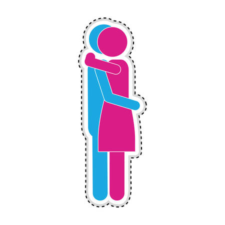 man woman romantic couple icon image vector illustration designのイラスト素材