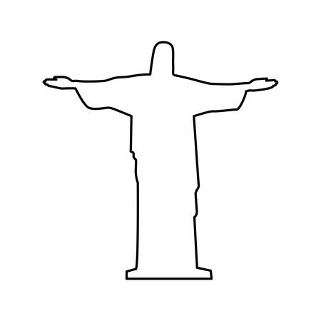christ the redeemer or corcovado sculpture icon image vector illustration designのイラスト素材
