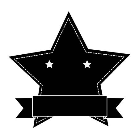 star embellished emblem or label icon image vector illustration designのイラスト素材