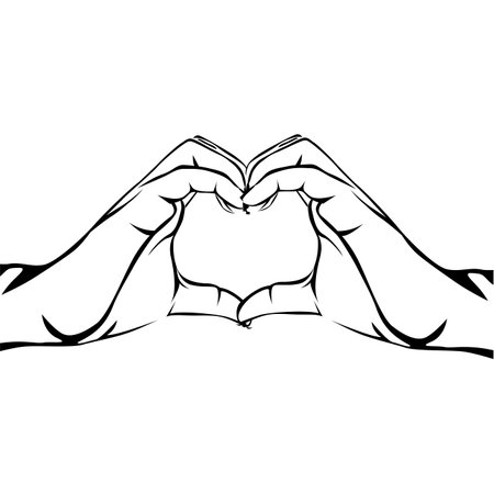 hands making heart gesture image vector illustration designのイラスト素材
