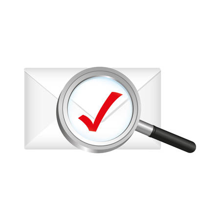 message envelope with magnifying glass and check icon image vector illustration designのイラスト素材