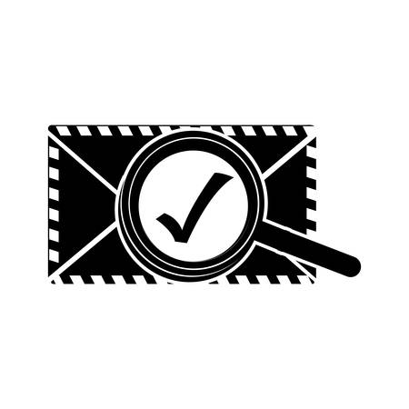 message envelope with magnifying glass and check icon image vector illustration designのイラスト素材