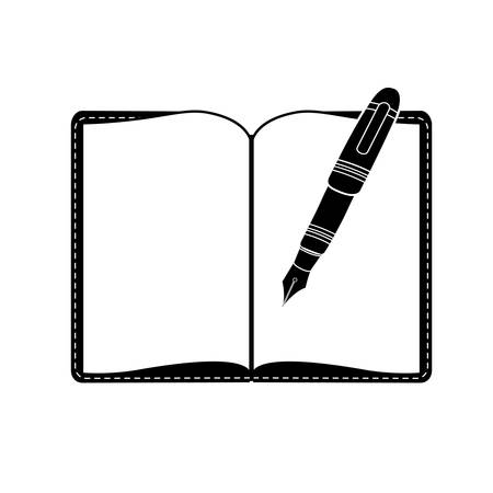 elegant fountain pen and notebook icon image vector illustration designのイラスト素材