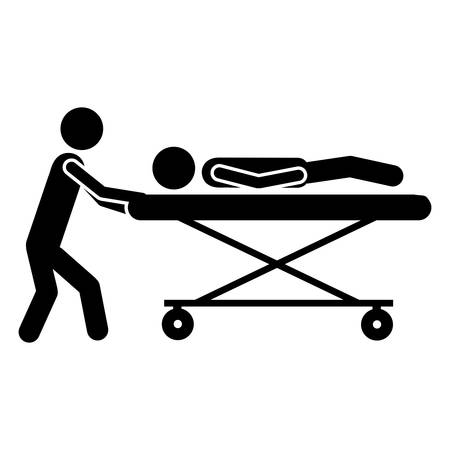 sick or injured patient icon image vector illustration designのイラスト素材