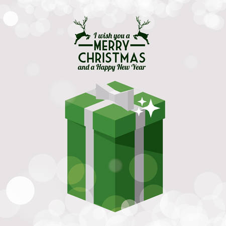 Isometric gift icon. Christmas season decoration and celebration theme. Colorful design. Vector illustrationのイラスト素材