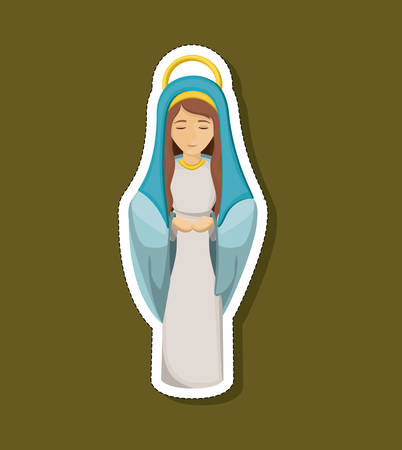 Mary cartoon icon. Holy night family christmas and betlehem theme. Colorful design. Vector illustrationのイラスト素材