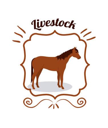 Horse icon. Livestock animal life nature and fauna theme. Isolated design. Vector illustrationのイラスト素材