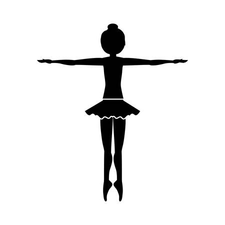 silhouette dancer fifth position entrechat vector illustrationのイラスト素材