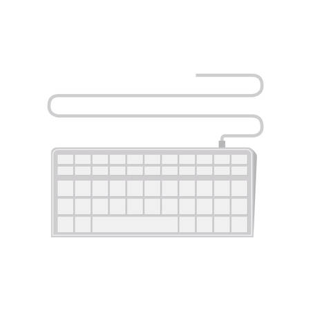 tech computer wired keyboard Connection vector illustrationのイラスト素材