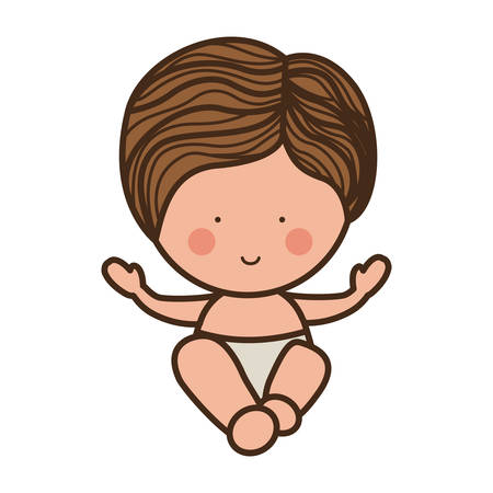 cartoon baby jesus smiling over white background. vector illustrationのイラスト素材