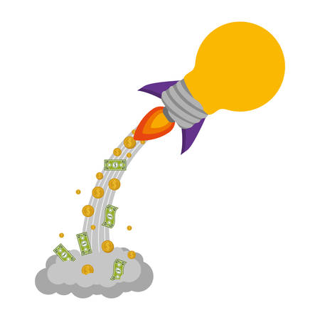 rocket startup bulb launcher isolated icon vector illustration designのイラスト素材