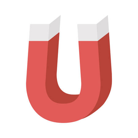 Red horseshoe magnet icon over white background. Vector illustration.のイラスト素材