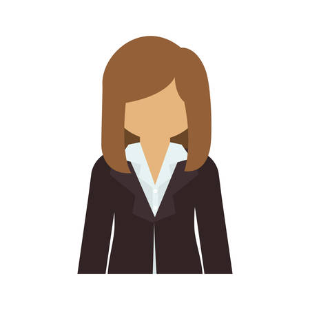 half body woman with jacket vector illustrationのイラスト素材