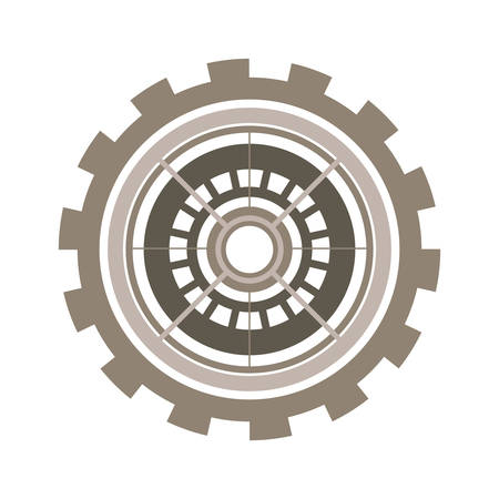 silhouette gear wheel with crown and pinion vector illustrationのイラスト素材