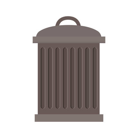 trash bin with lid and striated vector illustrationのイラスト素材