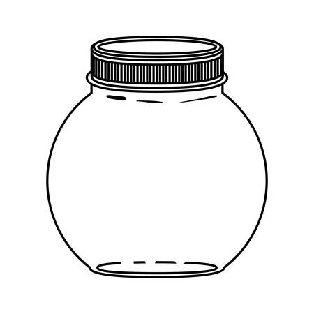 silhouette circular glass container with lid vector illustrationのイラスト素材