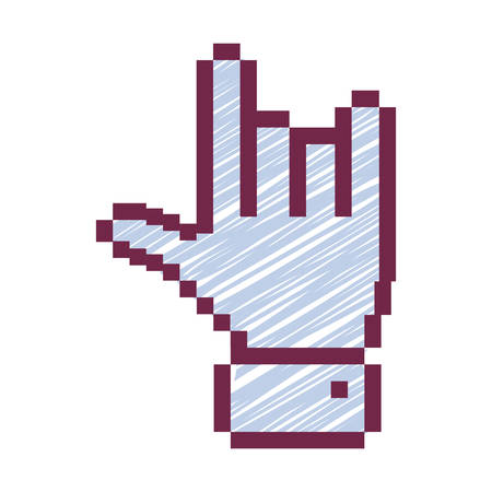Cursor concept hand shape icon over white background. draw design. vector illustrationのイラスト素材