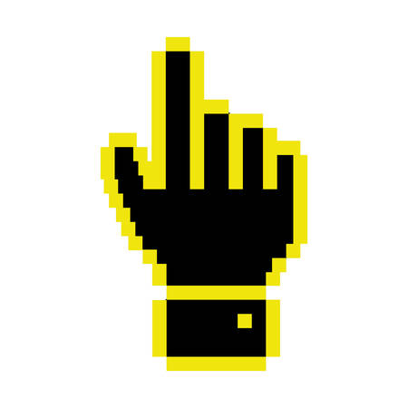 black and yellow Cursor concept hand shape icon over white background. vector illustrationのイラスト素材