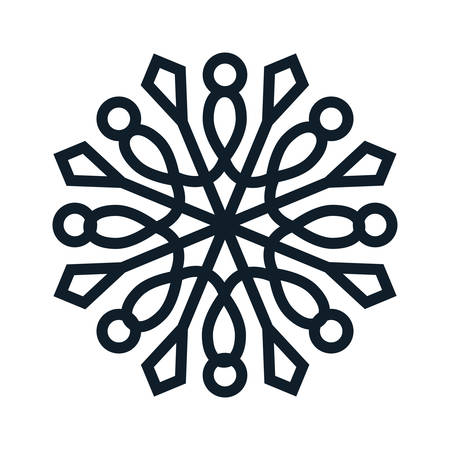 Abstract snowflake of Christmas season design over white background. vector illustrationのイラスト素材