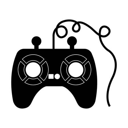 videogame control with buttons and joystick over white background. vector illustrationのイラスト素材