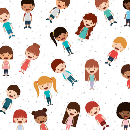 cartoon happy kids background. colorful design. vector illustrationのイラスト素材