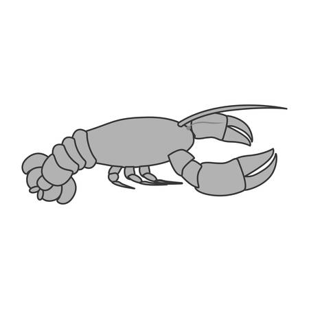 silhouette of lobster icon. sea food design. vector illustrationのイラスト素材