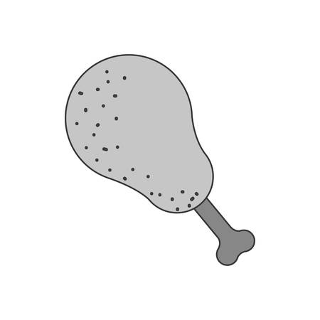 silhouette of roaster  chicken leg icon. fast food design. vector illustrationのイラスト素材
