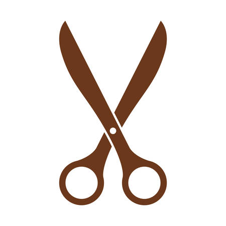 brown scissors tool icon over white background. vector illustrationのイラスト素材