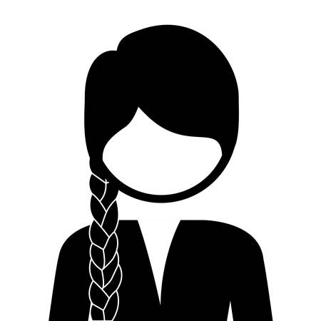 avatar female woman social user icon over white background. vector illustrationのイラスト素材