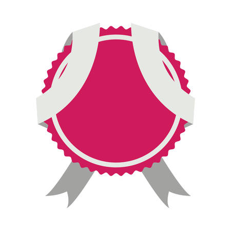 decorative seal stamp with ribbon over white background. colorful design. vector illustrationのイラスト素材