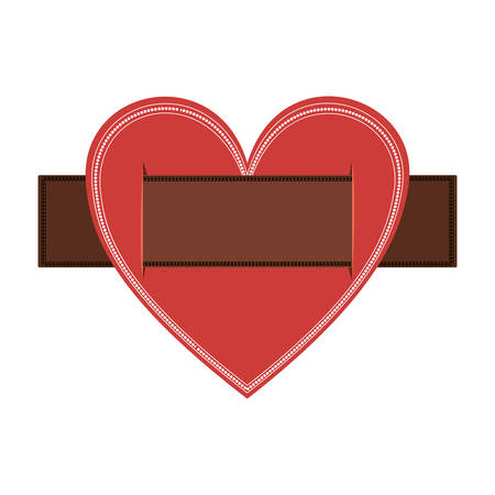 label in red heart shape icon over white background. vector illustrationのイラスト素材