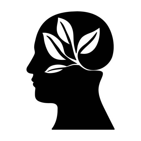 head silhouette leaves or sprout icon image vector illustration designのイラスト素材